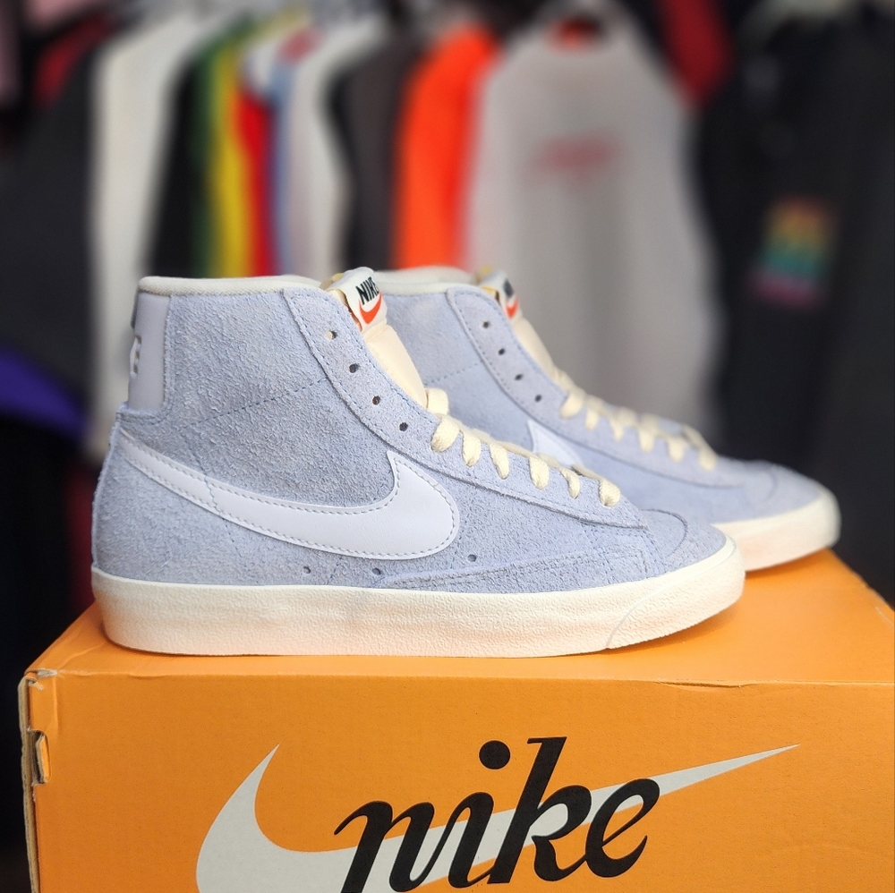 Nike Blue and White High-Top Sneakers